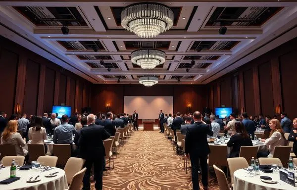 Guests networking at a corporate event