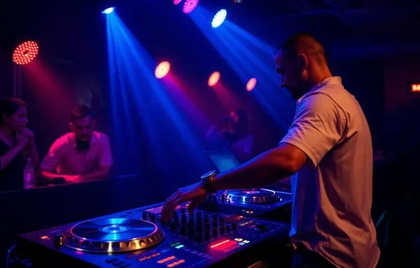 DJ playing to a packed dance floor